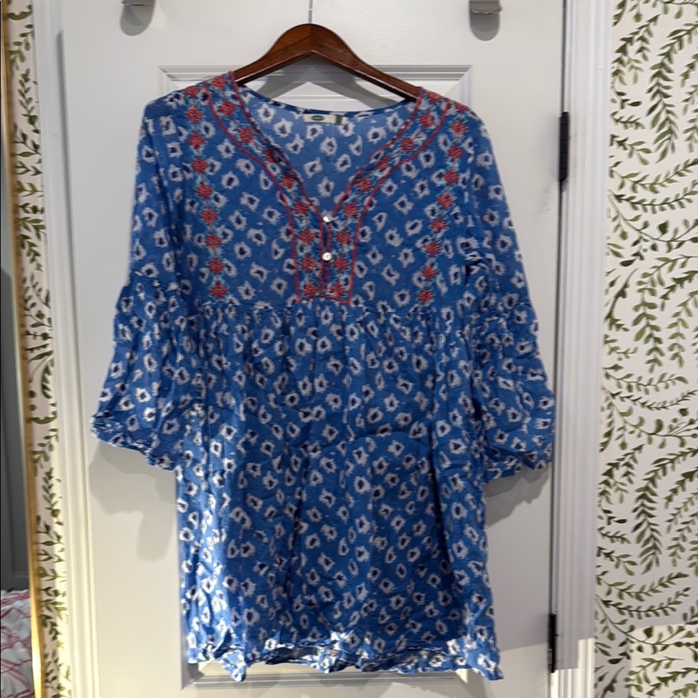 Blue Floral Women's beach dress